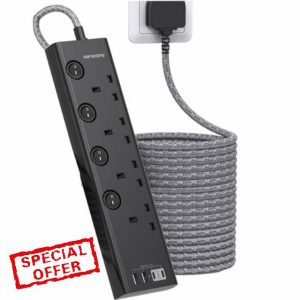 Black Extension Lead 5M