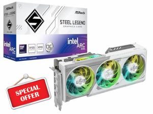 ASRock Intel ARC B580 Steel Legend 12GB OC 2800 MHz 19 Gbps 192 Bits GDDR6 7680 x 4320 650W Triple Fan Graphics Card