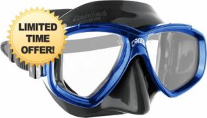 CRESSI Perla Mask Black/Blue - Unisex Perla Scuba Mask ideal for Snorkeling
