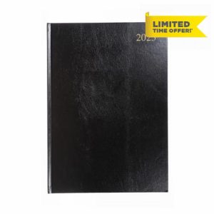 Collins Essential 2025 Business Diary - A4 Day to a Page Planner with Leathergrain Hardback Cover - Black - ESSA41.99-25