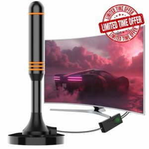TV Aerial Indoor - Strong Magnetic Base Freeview Aerial for Easy Installation
