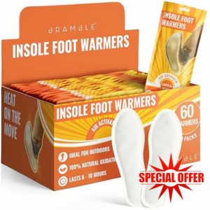 Bramble Insole Foot Warmers - Heated Insoles - Odourless Air-Activated Warmers - Up to 10 Hours of Heat - 30 Pair (60 Warmers)