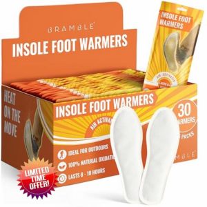 Bramble Insole Foot Warmers - Heated Insoles - Odourless Air-Activated Warmers - Up to 10 Hours of Heat - 15 Pair (30 Warmers)
