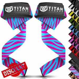 Titan Armour® Weight Lifting Straps | Extra-Long Neoprene Padded Heavy-Duty Weightlifting Straps | Deadlifts | Anti-Slip Gel Option | Gym Accessories Men & Wome