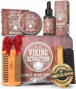 Viking Revolution - Beard Grooming Kit for Men - Ultimate Beard Kit with 100% Boar Beard Brush