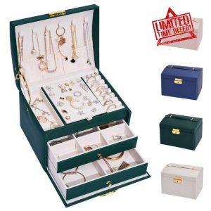 hombrima 3 Layers Travel Jewelry Box