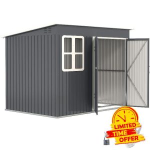 Outsunny 8.5 x 6ft Storage Shed Galvanised Steel Garden Shed