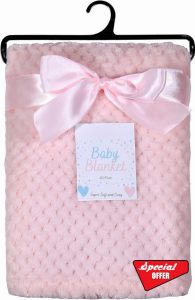 Baby Boys/Girls Supersoft Blanket Waffle Textured Honeycomb Design Cuddly and Cozy (Pink