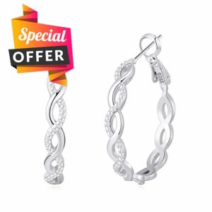 Senteria 925 Sterling Silver Earrings Hoops for Women Lightweight Twisted Hoop Earrings With Cubic Zirconia Hypoallergenic Hoops Earrings for Girls (20/30/40MM)