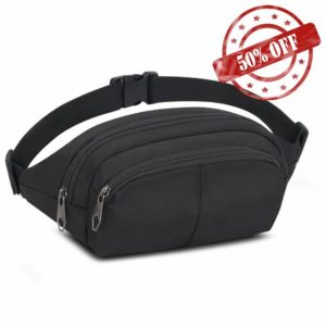 Bum Bag for Ladies Women Men Waist Bag Fanny Pack Wear-Resistant Bumbags with 4 Zipper Pockets Large Capacity Bumbag for Travel Sport Outdoo