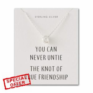 Philip Jones Sterling Silver Friendship Quote Knot Necklace