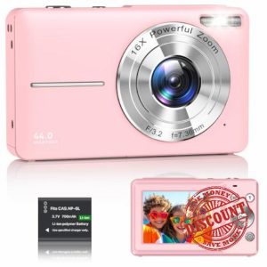 Digital Camera 1080P FHD Compact Digital Camera 44MP Portable Mini Small Photo Camera with 2.4" LCD Screen