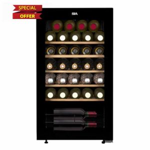 SIA HSWC90BL/G Freestanding Under Counter 90L Wine Cooler Fridge