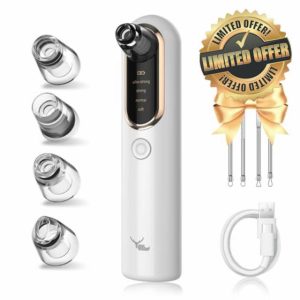Yccu Blackhead Remover Vacuum 4 Suction Power Mode Blackhead Remover Tool Rechargeable Black Head Remover for Face with 4 Suction Heads Pore Vacuum Cleaner Acne Pimple Whitehead Extracto