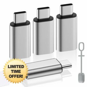 MoKo 4 Pack Lightning Female to USB C Male Adapter