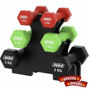 ZENO Dumbbells Set | Dumbbells Set Women | Weights Dumbbells Set | Anti-Slip Dumbbells | Sweat Resistant Weights for Women | 1KG Dumbbells Pair