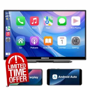 ESSGOO 9 Inch Wireless CarPlay & Android Auto Display