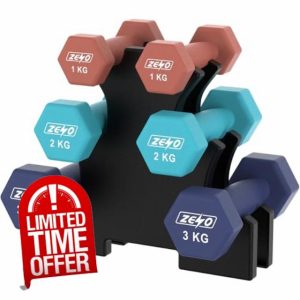 ZENO Dumbbells Set | Dumbbells Set Women | Weights Dumbbells Set | Anti-Slip Dumbbells | Sweat Resistant Weights for Women | 1KG Dumbbells Pair