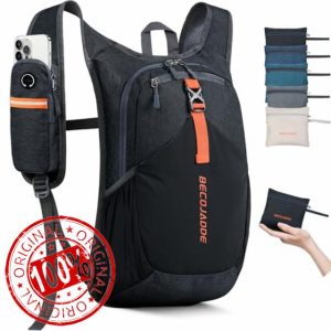 BECOJADDE 15L Hiking Backpack for Men Women Foldable Small Rucksack Lightweight Mini Backpack for Camping Travel Outdoo