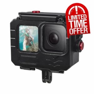 263FT/80M Aluminum Alloy Waterproof Case for Go Pro Hero13/Hero12/Hero11/Hero10/Hero9 Black