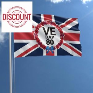 VE Day Flag Waterproof Decorations 80th Victory Celebration Bunting Anniversary Flag