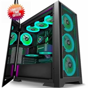 ANSAITE PC Case Pre-Install 7 PWM ARGB Cases Fans