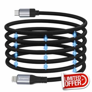 Magtame Magnetic USB C to Lightning Cable Coiled