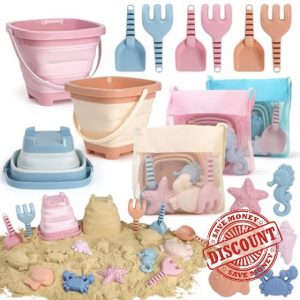 Dreamon Beach Sand Toys for Kids 18PCS Bucket and Spade Collapsible