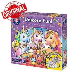 Orchard Toys Unicorn Fun! - 3 in 1 Educational Board Games for 4+ Year Olds - Unicorn Gifts for Girls and Boys - Number and Counting Games for Kids - Age 4-8 Years - 2-4 Players