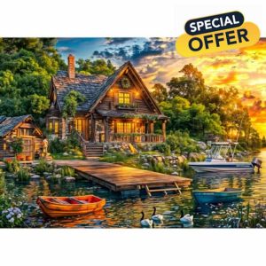 TangComplete - Holiday Cottages - Jigsaw Puzzles for Adults 1000 Piece Jigsaw Puzzles for Adults Challenging Puzzle Games