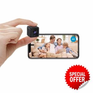 AOBOCAM Mini Camera for Home 4K HD Indoor Battery Mini Cameras Wireless WiFi Security Camera Pet Camera APP Control Smallest Surveillance Camera for Room Nanny Cam with Motion Detection Night Visio