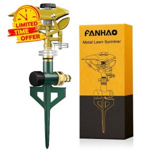 FANHAO Heavy Duty Pulsating Lawn Sprinkler on Spike Base
