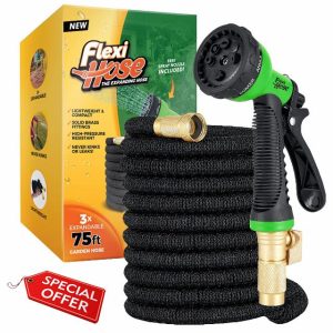 Flexi Hose Expandable Garden Hose - 75FT Heavy Duty Water Hose