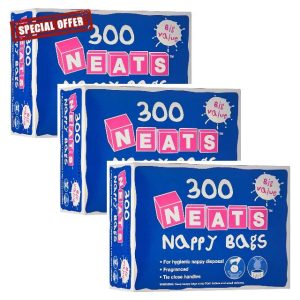3 Pack Bundle - Neat Nappy Bags (3x 300 bags) A Hadco Bundle With 900 Nappy Bags Plus A Useful Small Hadco Flannel.