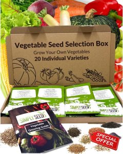Vegetable Seed Selection Box - 20 Premium Seed Varieties with High Germination Rate. Natural