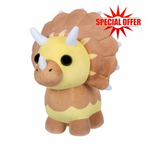 Adopt Me! Collector Plush - Triceratops - Series 4 - Uncommon In-Game Stylization Plush - Exclusive Virtual Item Code Included - Toys for Kids Featuring Your Favourite Pet