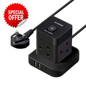 AICODE Cube Extension Lead with USB Slots