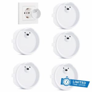 Silicone European Standard 2-Hole Power Socket Safety Cover – Child Proof Outlet Protector