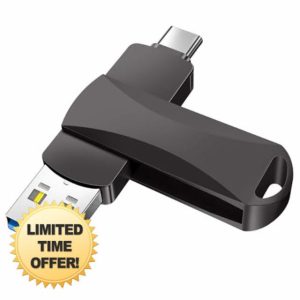 USB C Flash Drive 512GB Memory Stick 2 in 1 512GB Waterproof USB Stick USB 3.0 & Type C Jump Drive USB-C for Mobile Phone Android PC Tablet Laptop