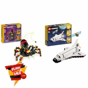 LEGO Creator 3in1 Wild Animals: Surprising Spider Toy - Transforms into a Scorpion Figure or a Snake + 3 in 1 Space Shuttle Toy to Astronaut Figure to Spaceship 31159 + 31134
