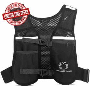 My Wellness Palace Reflective Running Vest – Compact Anti-Bulking Running Vests Mens and Womens – Adjustable Fit Running Phone Holder Vest for Trail Running
