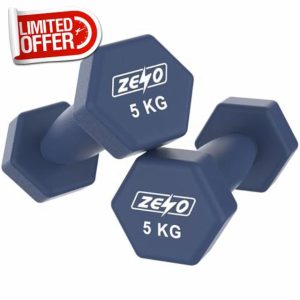 ZENO Dumbbells Set Of 2 | Dumbbells for Women | Hexagon Neoprene Weights | Hand Weights for Women | Anti-Slip & Sweat Resistant Dumbells