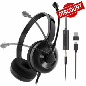 Headset Wired Headsets with Mic for Work