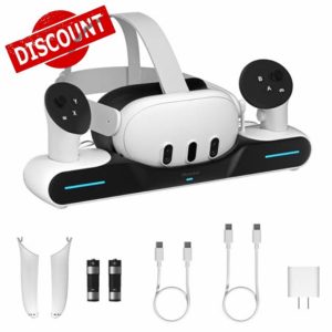 Maecker Charging Dock for Quest 3 Charging Station Magnetic Charger for Quest 3 Accessories Charging Stand