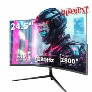 CRUA 24.5 Inch 180hz Curved Gaming Monitor