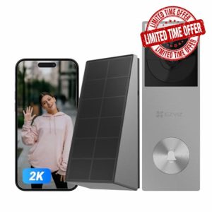 EZVIZ 2K Solar Doorbell Camera Removal-Free Charging No Monthly Fee