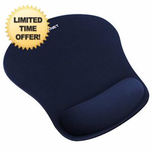 TECKNET Mouse Mat with Memory Foam Rest -Non-slip Rubber base- Special-Textured Water-Resistant Surface
