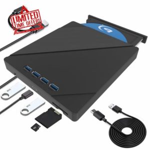 Custom Catch 8in1 External Blu-ray Drive USB 3.0 Type-C,Portable Blu Ray Drive