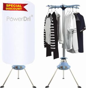 PowerDri Portable Fast Drying Electric Clothes Dryer Heated Indoor Home Dorms Buddy Hot Air Airer Machine (White)            [Energy Class A+++]