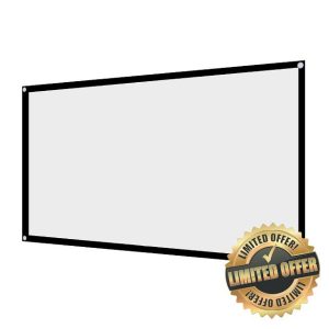 Projector Curtain Foldable Projector Screen 16:9 White Sheet for Projector